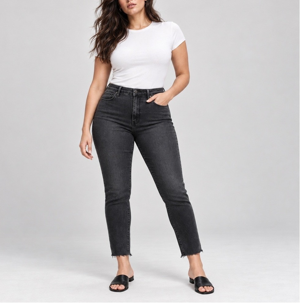 Good American Good Classic Jeans Women's 16 Gray Slim High Rise Curve Hugging